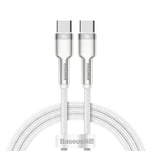 کابل بیسوس Type C به Type C 100 واتی مدل Cafule Series طول یک متر  Baseus Cafule Series Metal Data Cable Type-C to Type-C 100W 1m