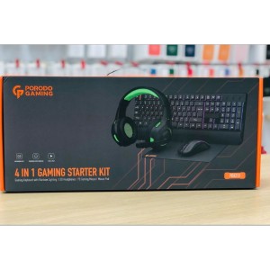 ست گیمینگ کیبورد موس هدفون و پدموس پرودو Porodo 4In1 Gaming Starter Kit PDX213