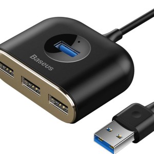 هاب و آداپتور یو اس بی برند بیسوس Baseus Square round 4 in 1 USB HUB Adapter