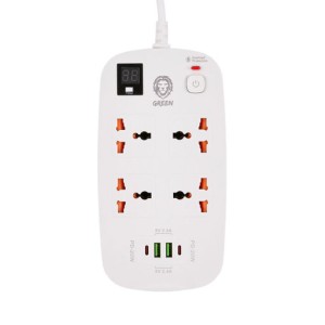 چند راهی و محافظ برق ضد احتراق گرین لاین مدل GNPS2PDBK به همراه درگاه شارژ USB 3.0