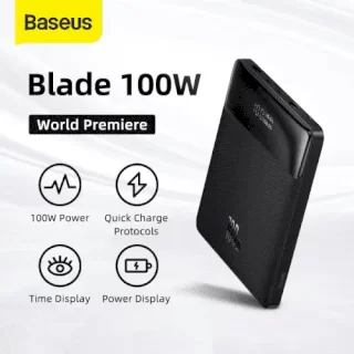 پاور بانک و شارژر همراه فوق سریع 100W وات با ظرفیت 20 هزار بیسوس مدل BLADE Power Bank 100W 20000mAh PPDGL-01