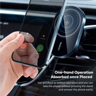 پایه نگهدارنده و شارژر وایرلس مگنتی راک مدل Rock W36 Q1 Apple Magnetic Car Charger