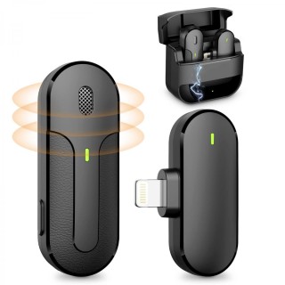 میکروفون یقه ای بی سیم لاوالیر با کیس شارژ 700 میلی آمپر ساعتی مدل M8 Pro Wireless Lavalier Microphone Leereel Plug-Play Mini Lapel Mic