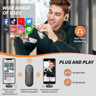 میکروفون یقه ای بی سیم لاوالیر با کیس شارژ 700 میلی آمپر ساعتی مدل M8 Pro Wireless Lavalier Microphone Leereel Plug-Play Mini Lapel Mic