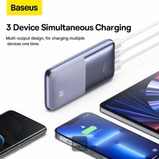 پاور بانک فست شارژ 22.5 وات  بیسوس مدل Bipow Pro Digital Display Power Bank 10000mAh  به همراه کابل 30 سانتی‌متری