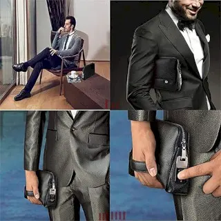 کیف دستی چرمی با قفل لمسی ضدسرقت مدل  FL-V1