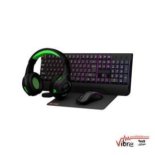ست گیمینگ کیبورد موس هدفون و پدموس پرودو Porodo 4In1 Gaming Starter Kit PDX213