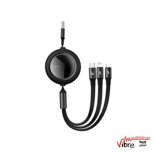 کابل قرقره‌ای تایپ سی سه کاره بیسوس مدل Bright Mirror One-for-Three Retractable Data Cable 100W