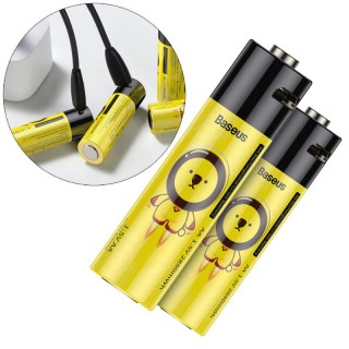 باتری قلمی قابل شارژ بیسوس (پک 2عددی) مدل Baseus Rechargeable Li-ion Battery با گارانتی