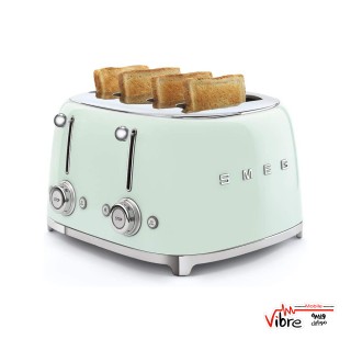 توستر نون 4 خشابه سبک رترو ایتالیایی اورجینال مدل Smeg TSF01CRUK, 50's Retro Style 2 Slice Toaster