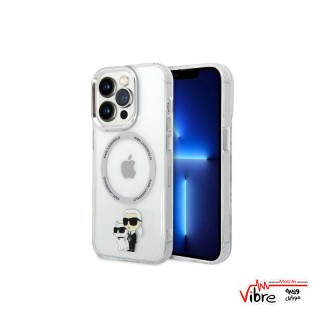 قاب شفاف مگسیف کارل لاگرفلد مناسب آیفون 14 پرومکس مدل Original Case IPHONE 14  PROMax Karl Lagerfeld Hardcase IML NFT Karl&Choupette Magsafe