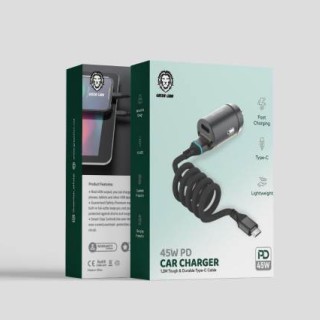 شارژر فندکی فست شارژ 45 واتی گرین مدل  Green Lion 45W PD Car Charger