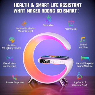 شارژر وایرلس و چراغ خواب دارای 16 میلیون رنگ  RGB مدل  Smart Light