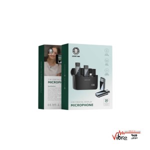 میکروفن یقه ای بیسیم گوشی موبایل لایتنینگ مدل Green Lion 2 in 1 Digital Display Microphone