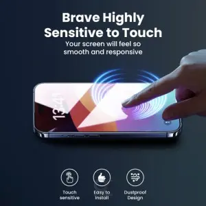 محافظ صفحه نمایش  Privacy(حریم شخصی)بریو برای iPhone 15 Pro Max، مدلBrave Privacy Screen Protector