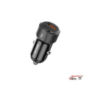 شارژر فندکی خودرو 50W پرودو مدل PD-CC50W ا Porodo 50W Dual Port Car Charger PD 20W QC 30W - Black