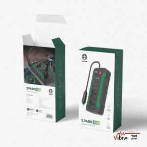 مبدل برق و شارژ داخل خودرو 300 وات گرین لاین Green lion spark 300 power inverter