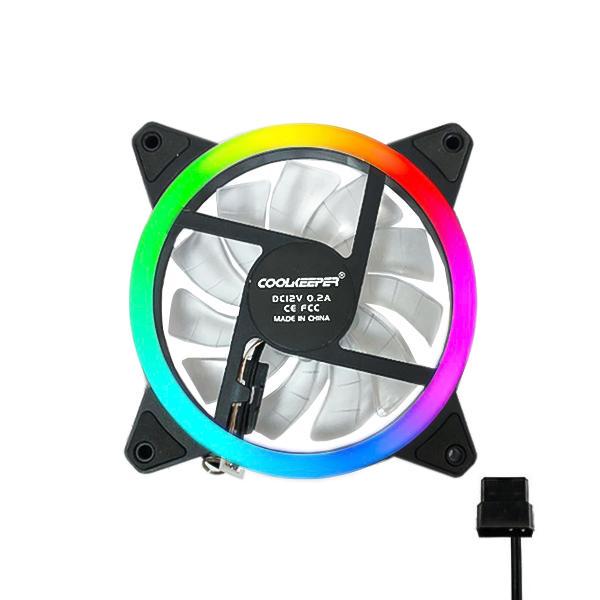 فن خنک‌کننده کیس ۱۲×۱۲ Coolkeeper با نورپردازی RGB – عملکرد بالا و طراحی جذاب