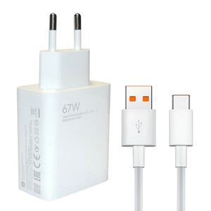 شارژر دیواری شیائومی 67 وات به همراه کابل تبدیل USB-C