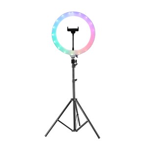 رینگ لایت RGB مدل 3D-36 به قطر 36 سانت به همراه پایه