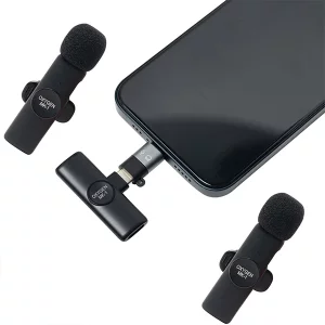 میکروفون بی‌سیم دو کاربره اکسیژن مدل MK1 (یقه‌ای، تایپ C و لایتنینگ، مخصوص تولید محتوا)