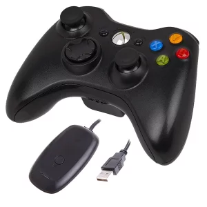 دسته بازی بی‌سیم کامپیوتر و  Xbox 360  همراه با دانگل مخصوص