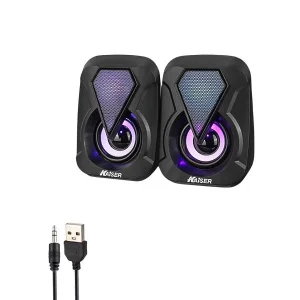 اسپیکر دو تکه دسکتاپ کایزر Kaiser مدل K-U330 (نورپردازی RGB) 2