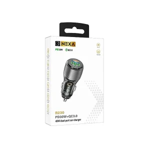 شارژر فندکی شفاف فست‌شارژ نکسا مدل R230توان 48W 3
