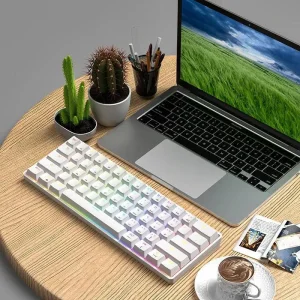 مینی کیبورد مکانیکال بی‌سیم جرتک مدل JK530 آبی | گیمینگ ۶۱ کلید 7.webp
