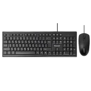 ست کیبورد و ماوس باسیم جرتک مدل Jertech KM160 | اداری، دارای حروف فارسی