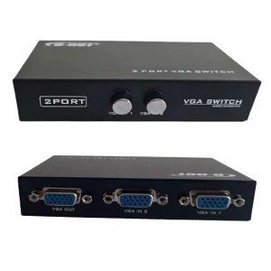 سوئیچ تصویر VGA دو پورت دستی دی‌نت (D-net) بدنه فلزی