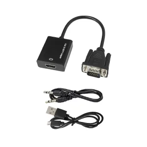 مبدل VGA به HDMI (وی جی ای به اچ دی ام آی) برق‌دار به همراه کابل صدا | ناجی سیستم‌های قدیمی!