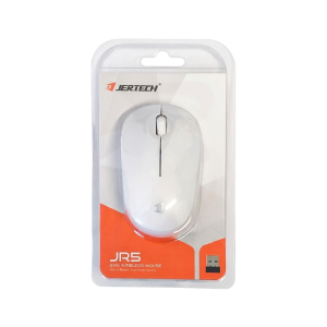ماوس بی‌ سیم جرتک (Jertech) مدل JR5 رنگ سفید به همراه دانگل USB2