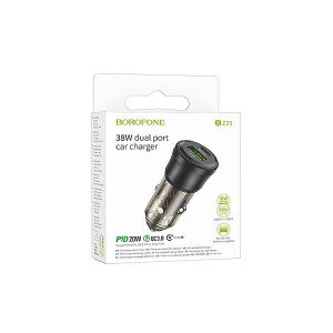 شارژر فندکی 38 وات بروفون مدل BZ25 با دو پورت PD 20W و QC3.0 2
