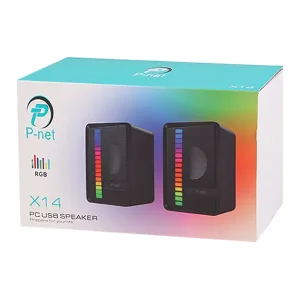 خرید اسپیکر رومیزی دو تکه پی نت مدل X14 با نورپردازی RGB | P-net X142
