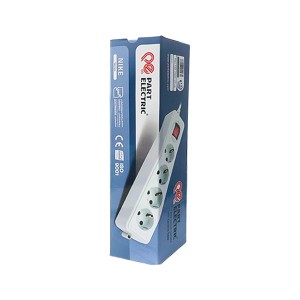 رابط و چندراهی برق  4 خانه ارت‌دار پارت الکتریک مدل 293 (کابل 1.8 متری) 2