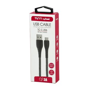 کابل تبدیل USB به تایپ سی تسکو (TSCO) مدل TC C206 طول  1 متر2