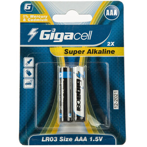 باتری نیم قلمی گیگاسل Super Alkaline - بسته 2 عددی