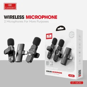 میکروفون یقه‌ ای بی سیم دوتایی ارلدام مدل Earldom ET-MC8C (پورت Type-C) با قابلیت نویز کنسلینگ