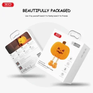 چراغ خواب سیلیکونی و هولدر موبایل XO مدل OZ08 (طرح کدو تنبل با سنسور لمسی)