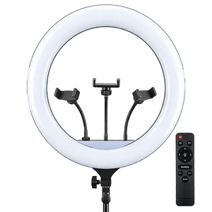 رینگ لایت ۱۸ اینچی هیرو (HERO) مدل YQ-460A | دارای ۳ هولدر موبایل، ریموت کنترل و آداپتور