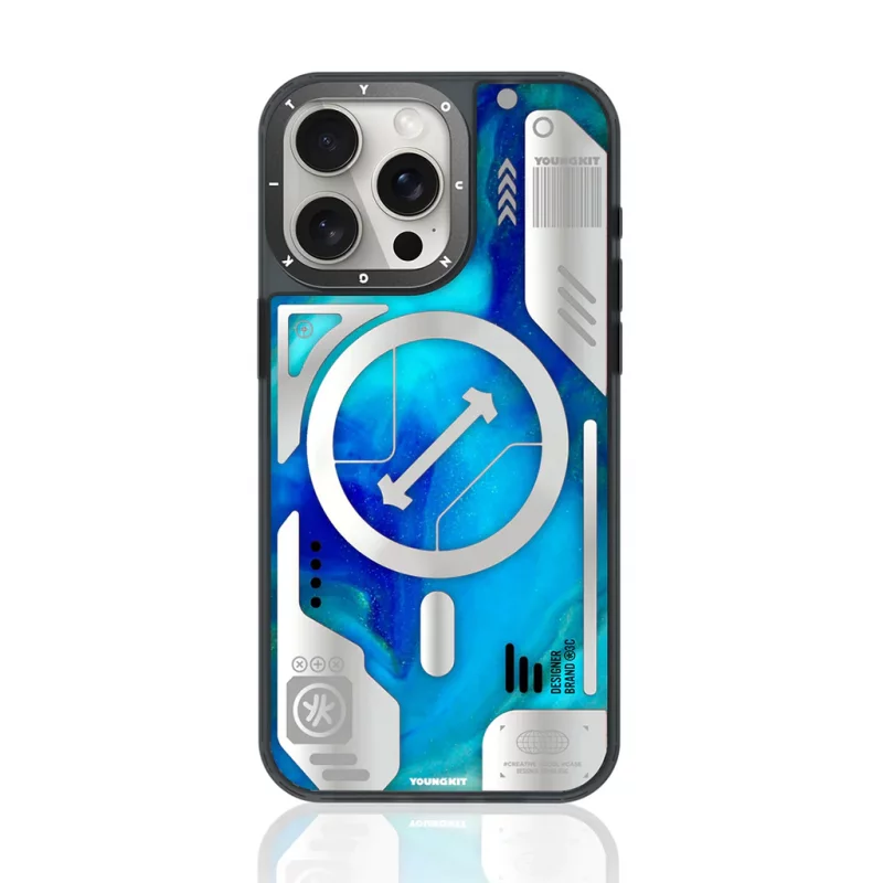 کاور مگ سیف یانگ کیت مدل Galactic Blue Quicksand MagSafe مناسب آیفون 15 پرومکس اپل iPhone 15 Pro Max