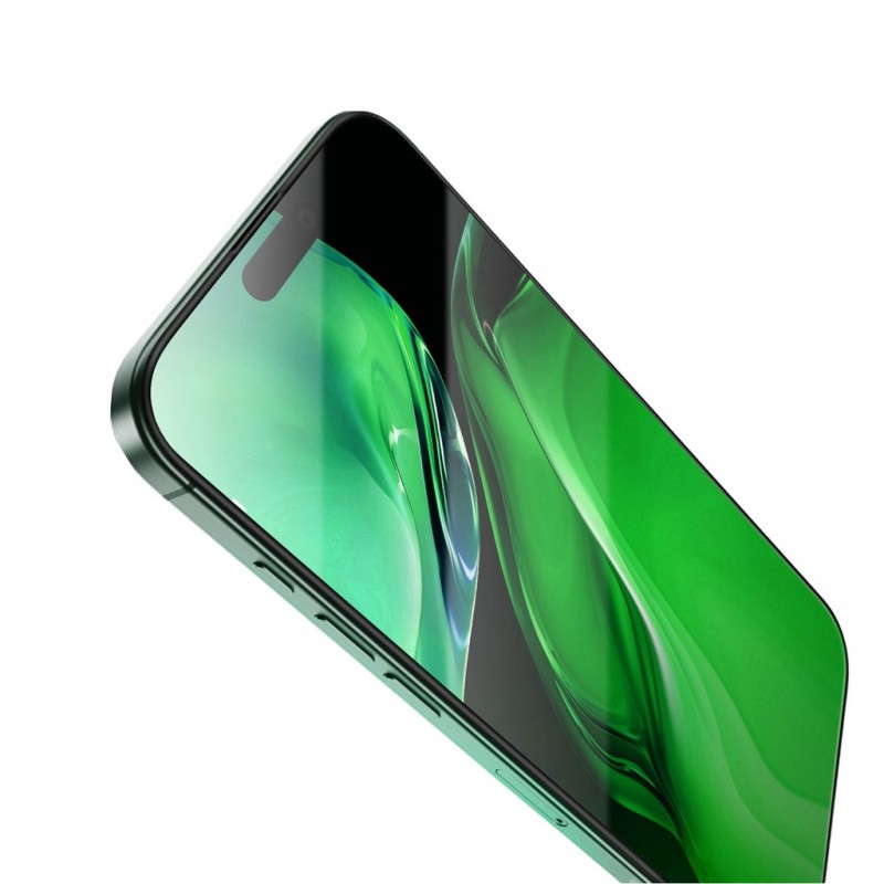 گلس محافظ صفحه شفاف آیفون 16 پرو گرین Green iPhone 16 Pro Silicone Plus Clear HD Full Glass