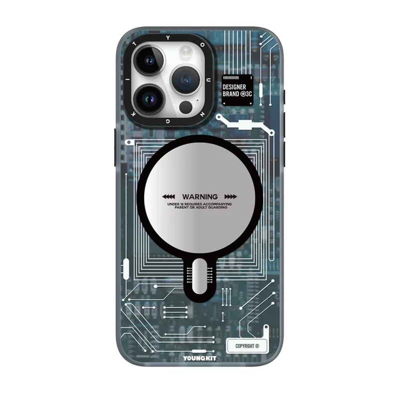 کاور مگ سیف یانگ کیت مدل Futuristic Blue Circuit MagSafe مناسب آیفون 13 پرومکس اپل iPhone 13 Pro Max