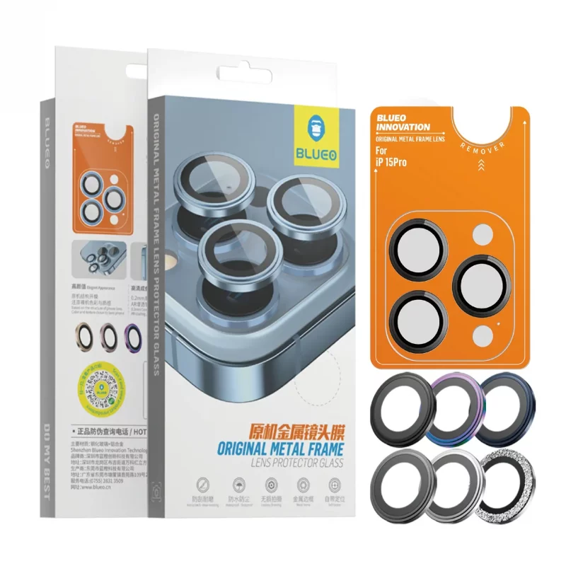 محافظ لنز دوربین رینگی بلوئو آیفون 15/16 پرو و 15/16 پرو مکس BLUEO Metal Frame iPhone 15/16 Pro & 15/16 Pro Max