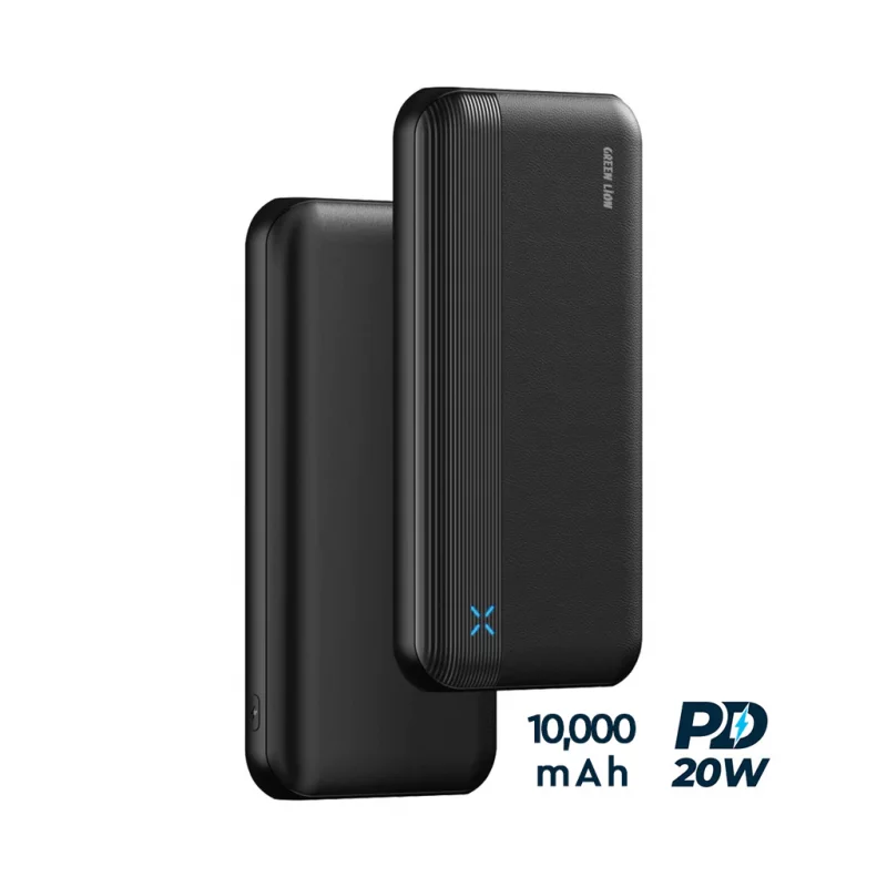 پاور بانک تایپ سی و USB-A سه خروجی 20 وات گرین لاین مدل MILOS ظرفیت 10000 میلی آمپر