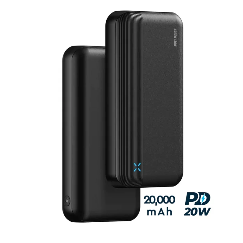 پاور بانک تایپ سی و USB-A سه خروجی 20 وات گرین لاین مدل MILOS ظرفیت 20000 میلی آمپر