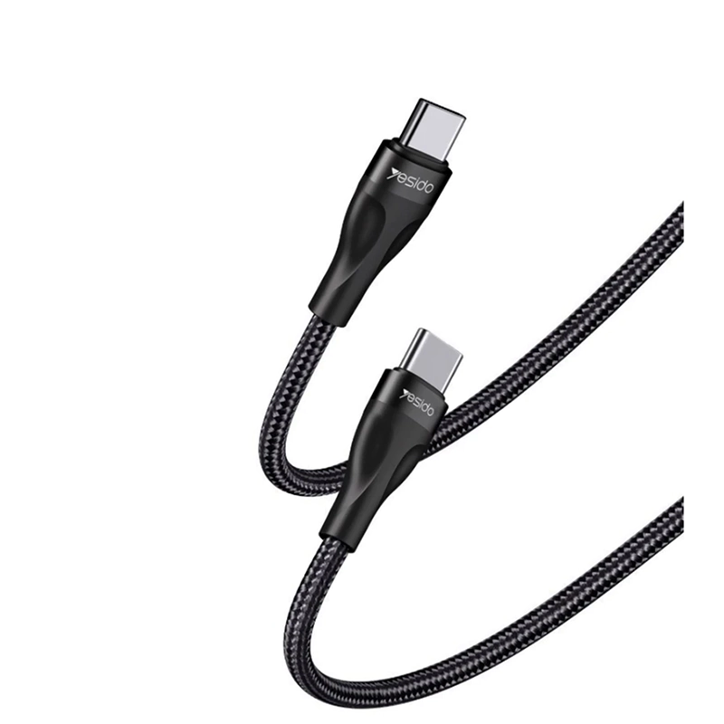 کابل دو سر تایپ سی فست شارژ 30 سانتی 45 وات پاور بانک یسیدو مدل Yesido Dual Type-C CA83