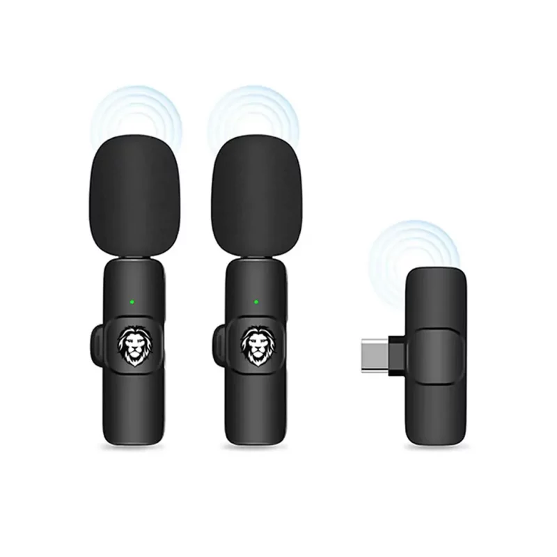 میکروفون بی سیم یقه‌ای 2 فرستنده 3 در 1 گرین لاین مدل GN3WIRMICPBK