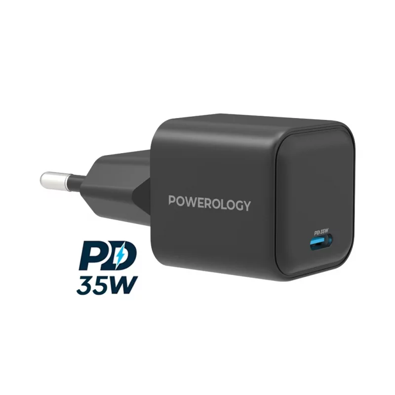 آداپتور شارژر تایپ سی 35 وات PD پاورولوژی مدل Powerology 35W P35WSPCEU